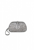 Серебристая сумка Christian Dior Floral Beaded Wristlet