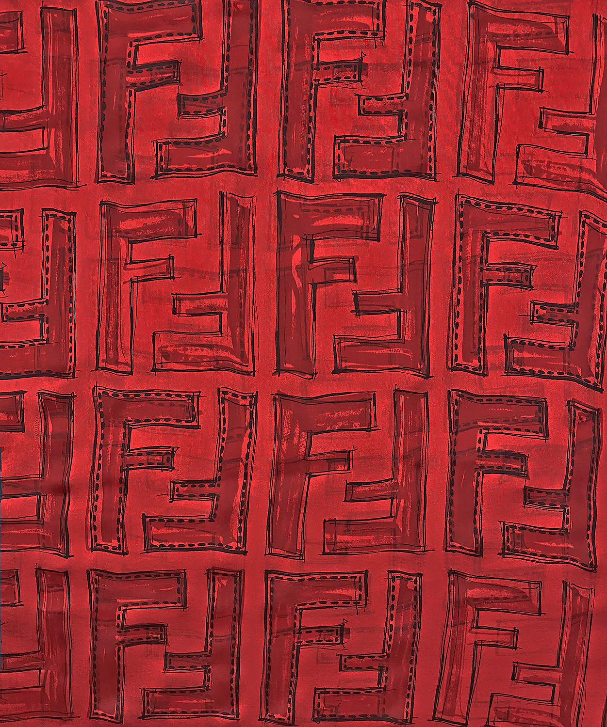 Шелковый шарф Fendi