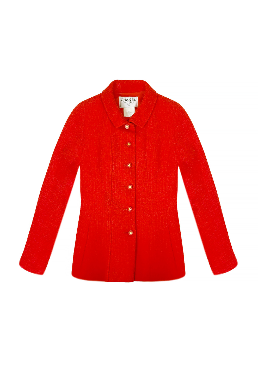 Коралловый твидовый жакет Chanel