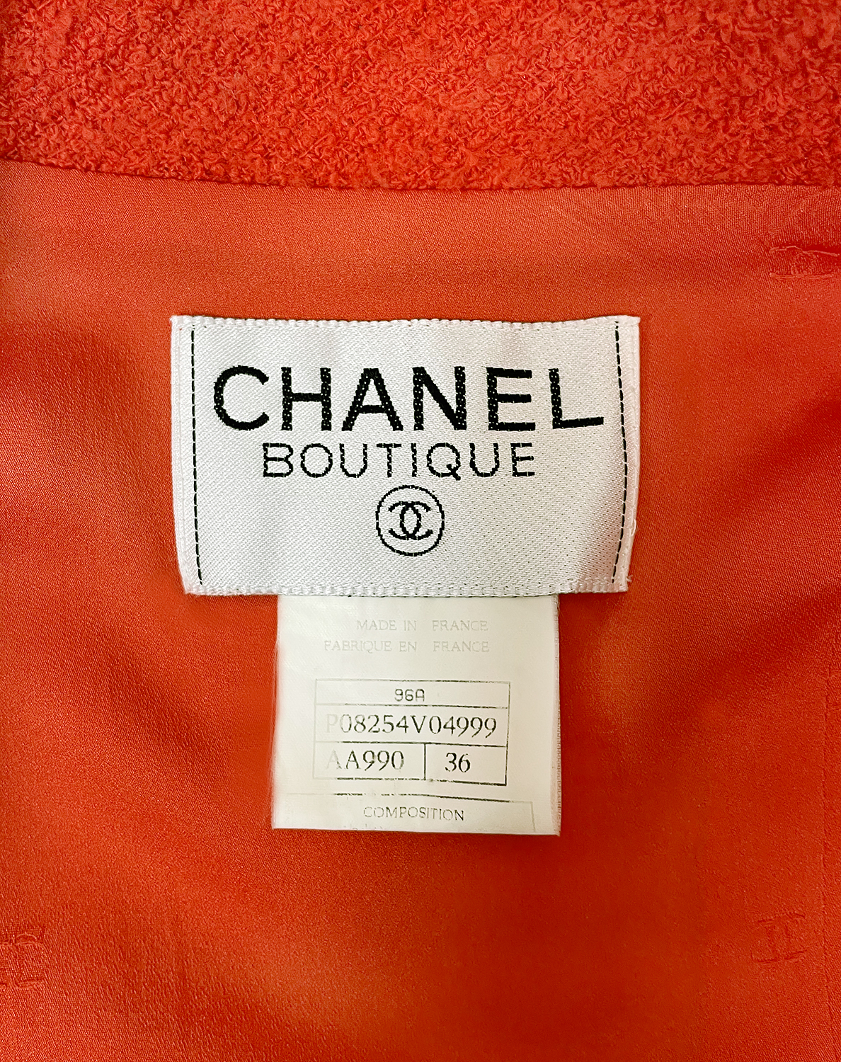 Коралловый твидовый жакет Chanel