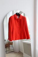 Коралловый твидовый жакет Chanel