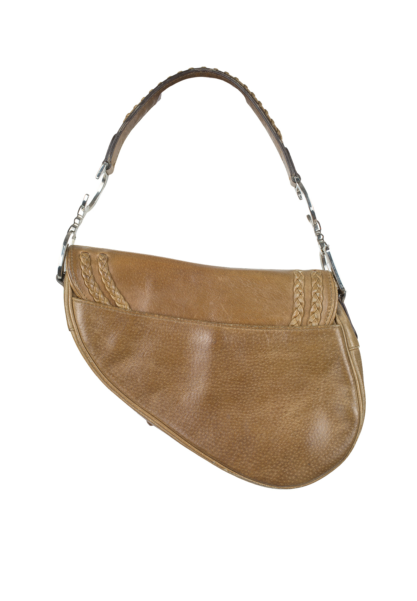 Коричневая кожаная сумка Christian Dior Saddle 