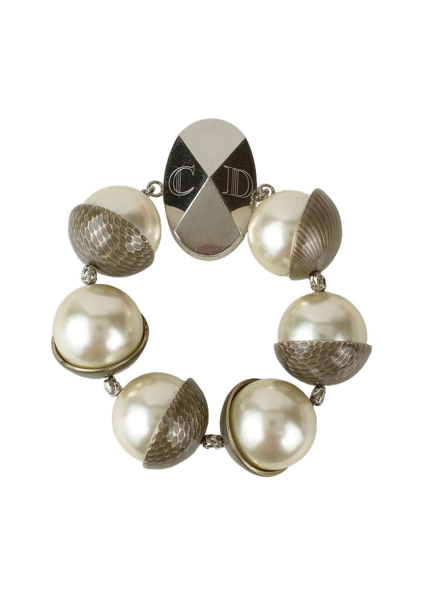 Массивный браслет Christian Dior с жемчугом