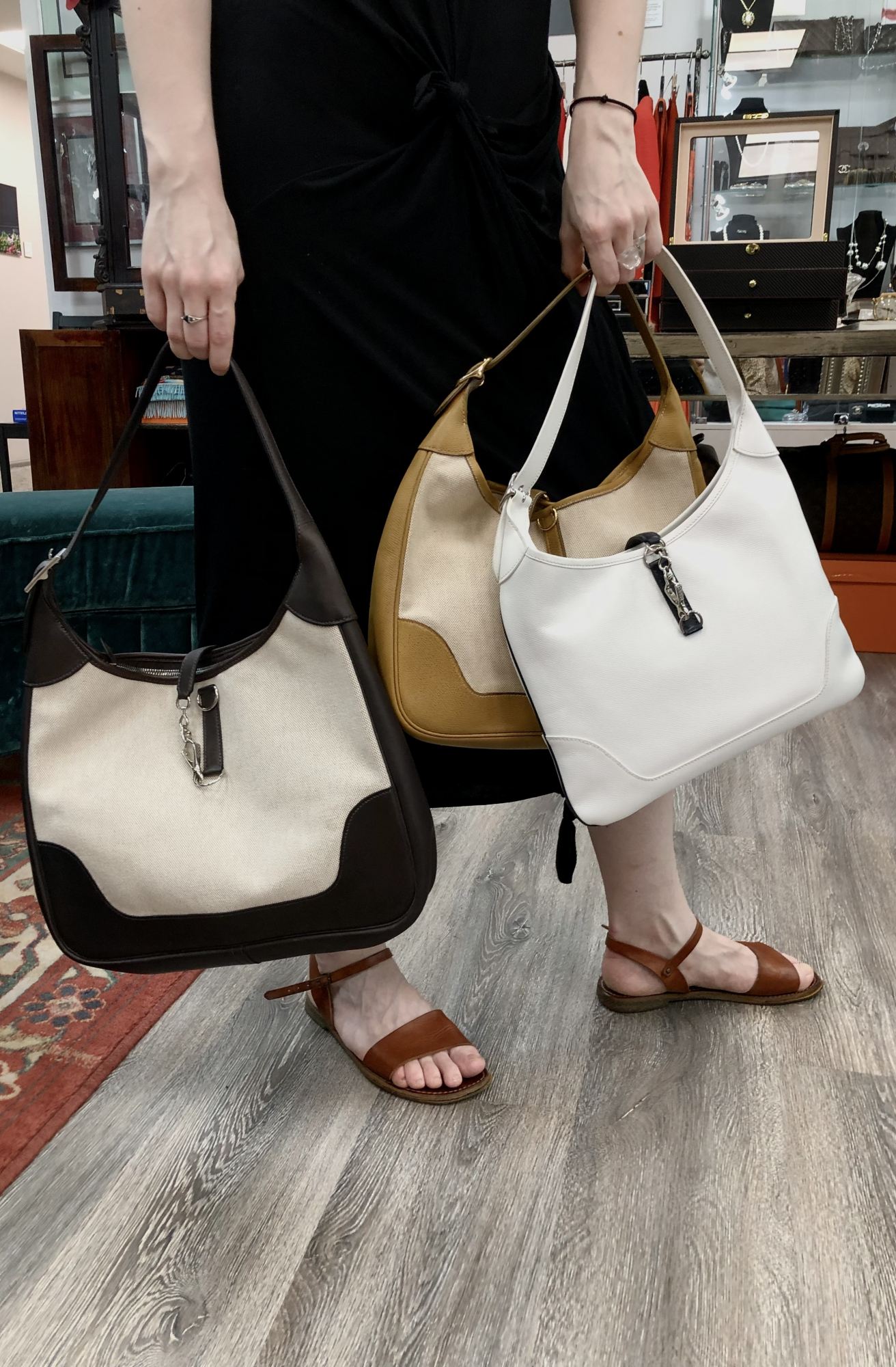 Белая сумка Hermès Trim 31 в коже Epsom