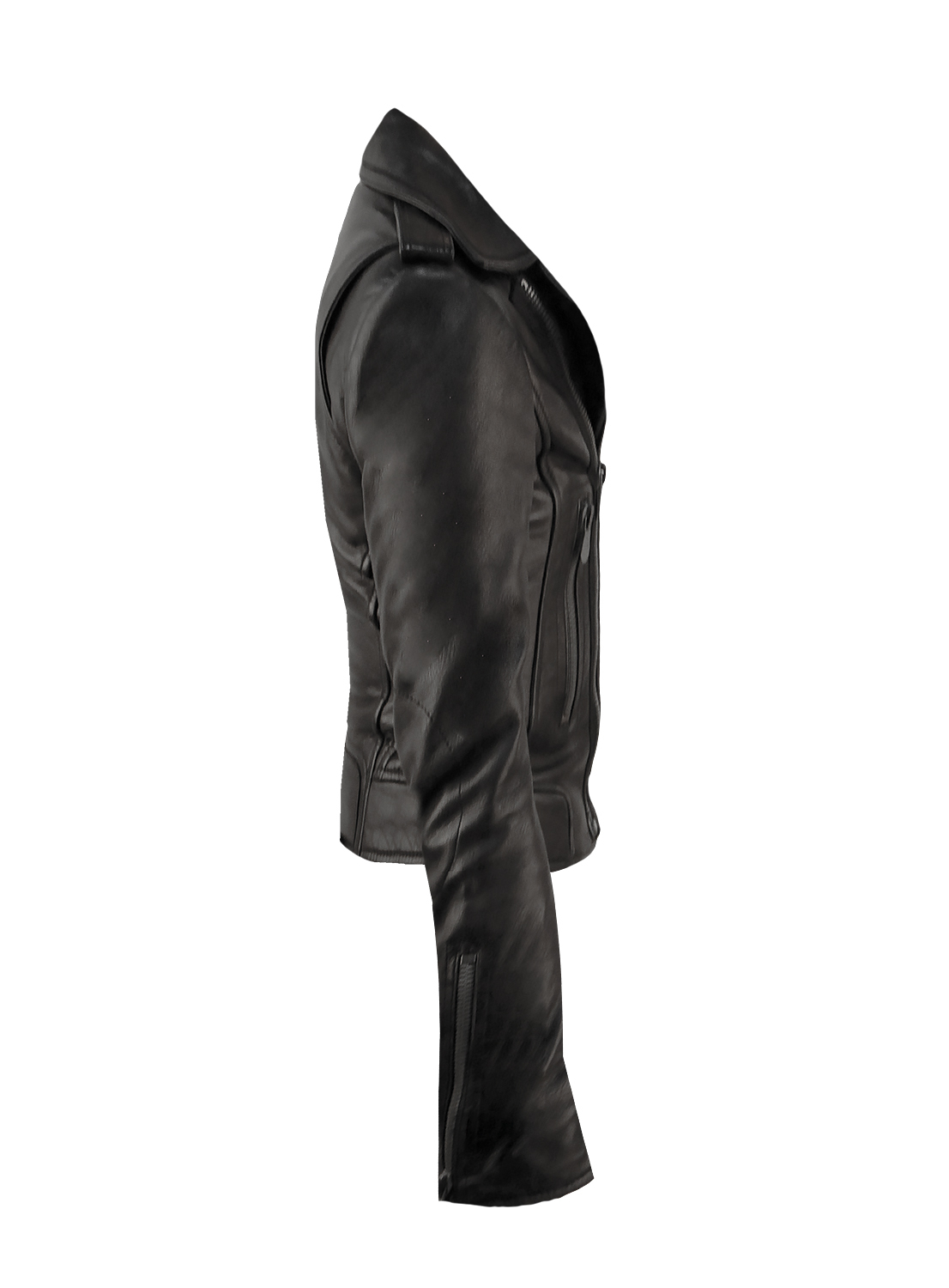 Чёрная кожаная куртка Balenciaga