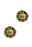 Винтажные клипсы Chanel с перламутром и кристаллами