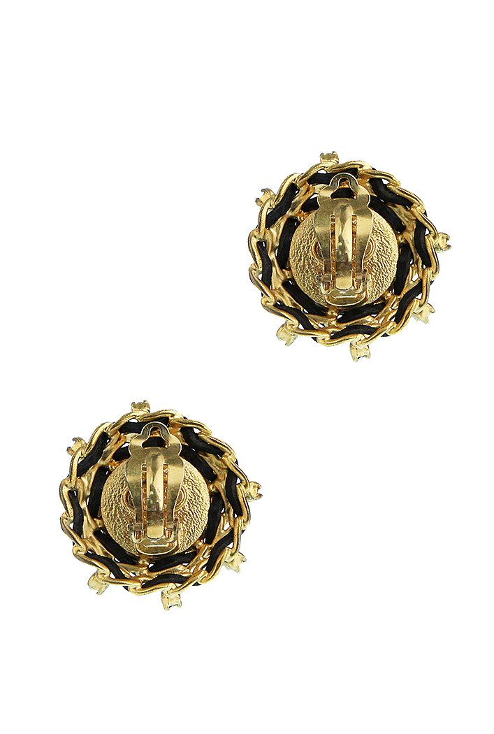 Винтажные клипсы Chanel с перламутром и кристаллами