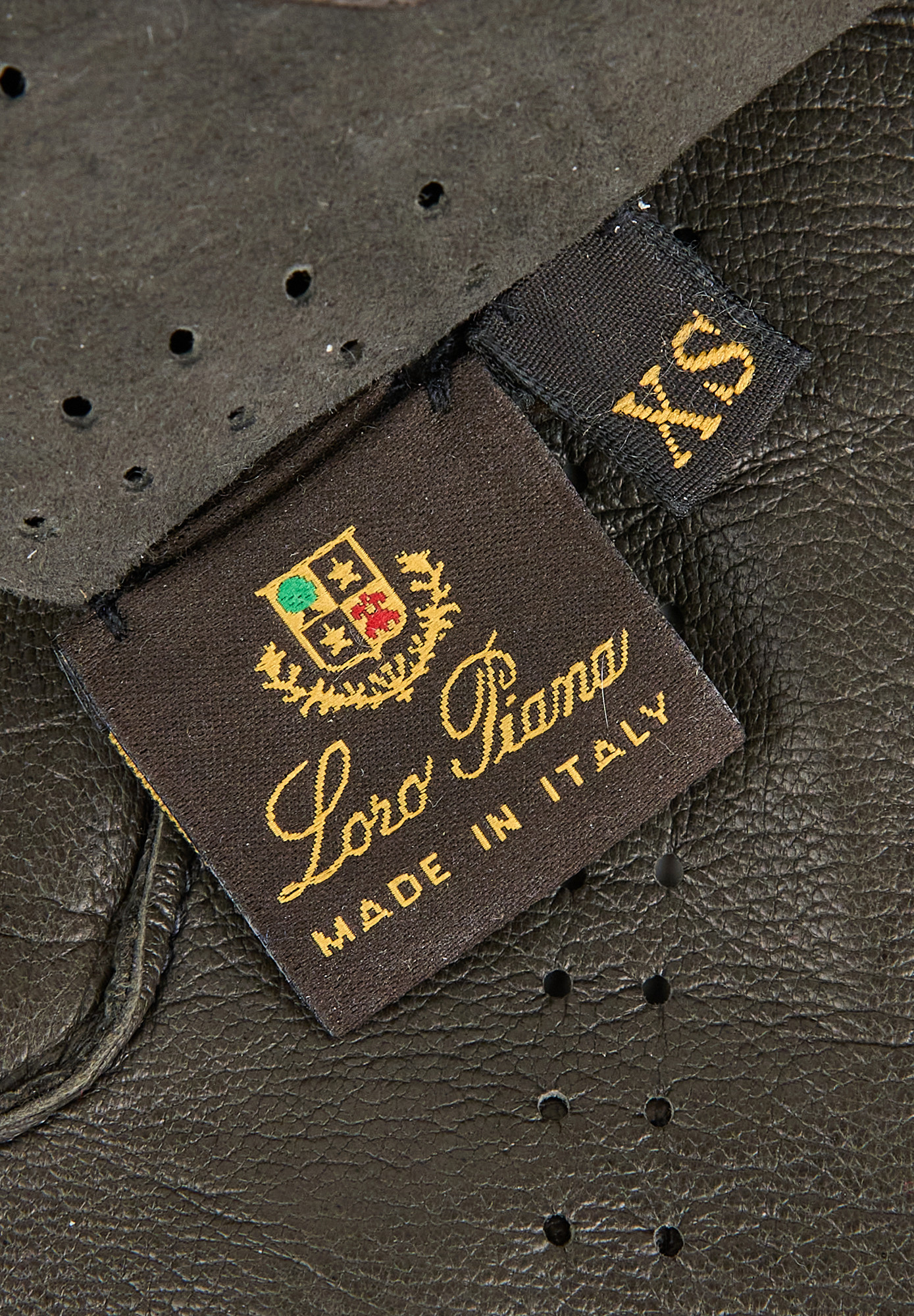 Коричневые кожаные перчатки Loro Piana