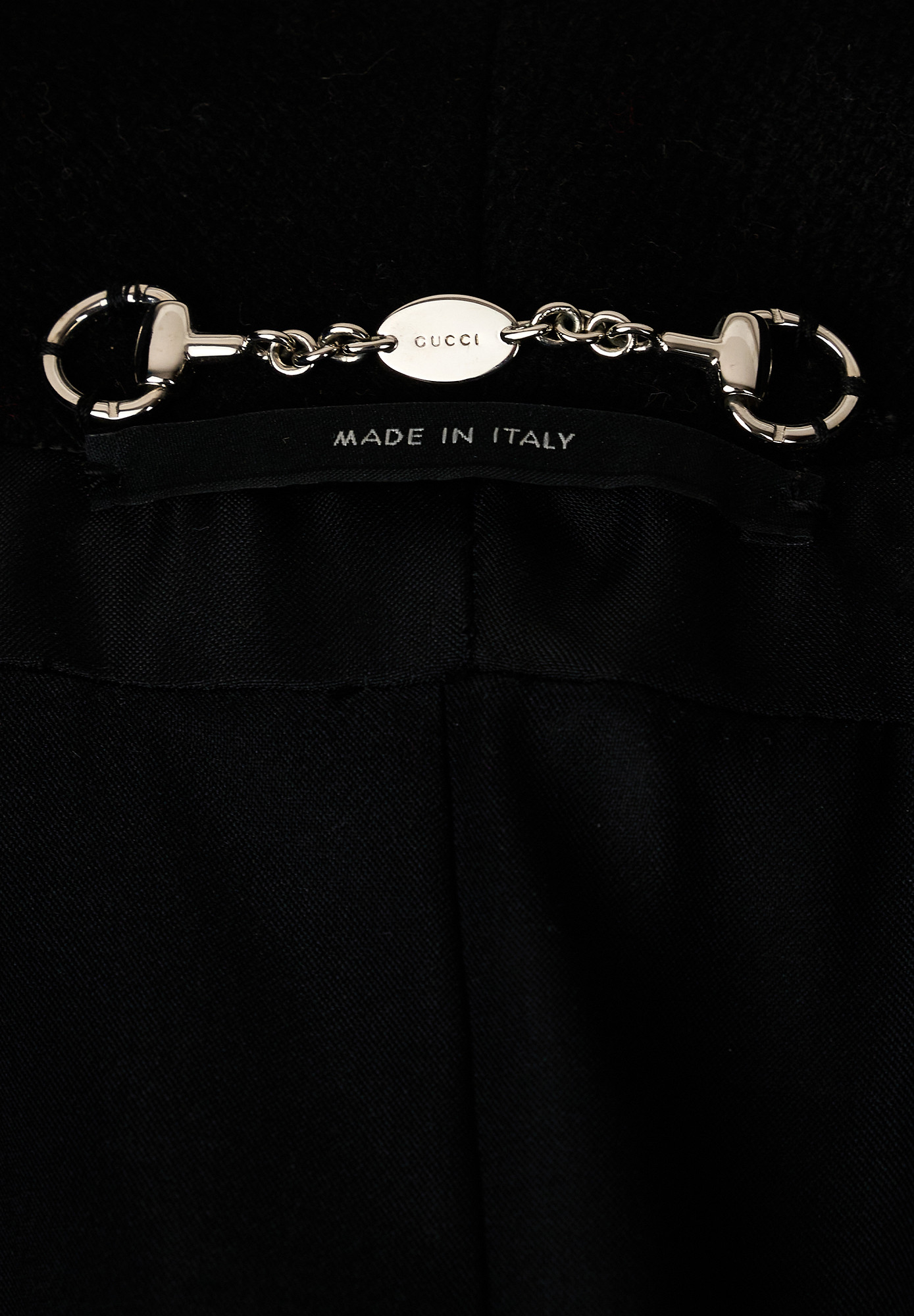 Чёрное шерстяное пальто Gucci