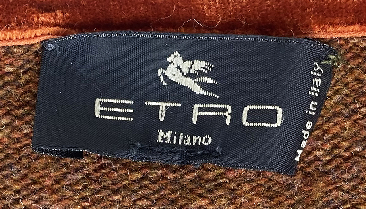 Коричневый свитер Etro с принтом