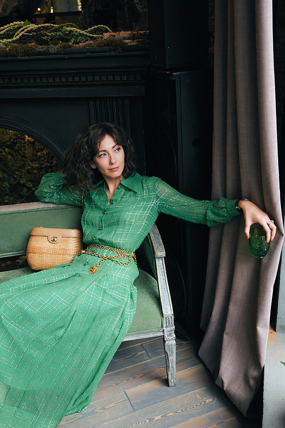 Шифоновое платье Christian Dior