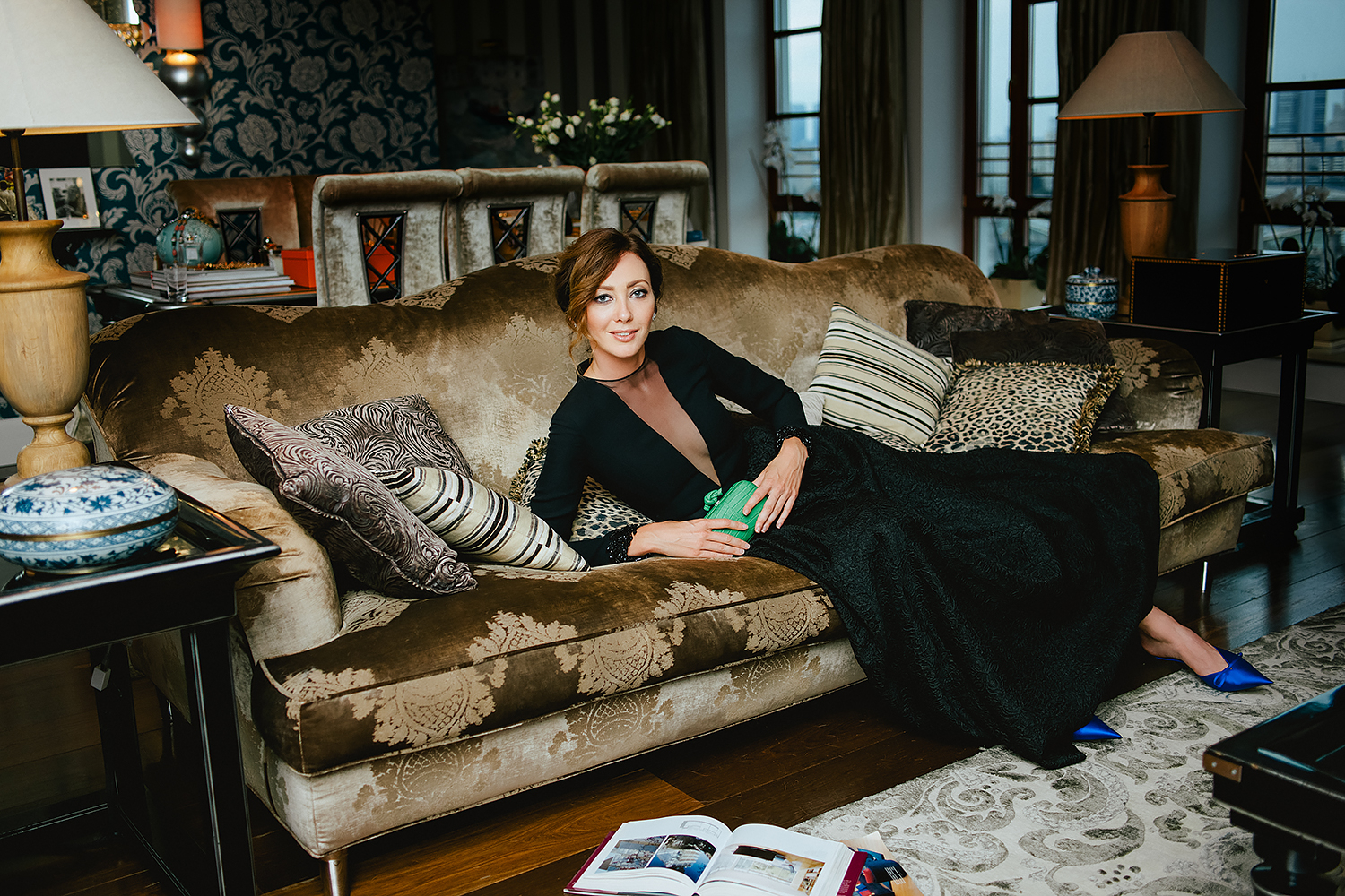 Клатч Bottega Veneta из кожи крокодила