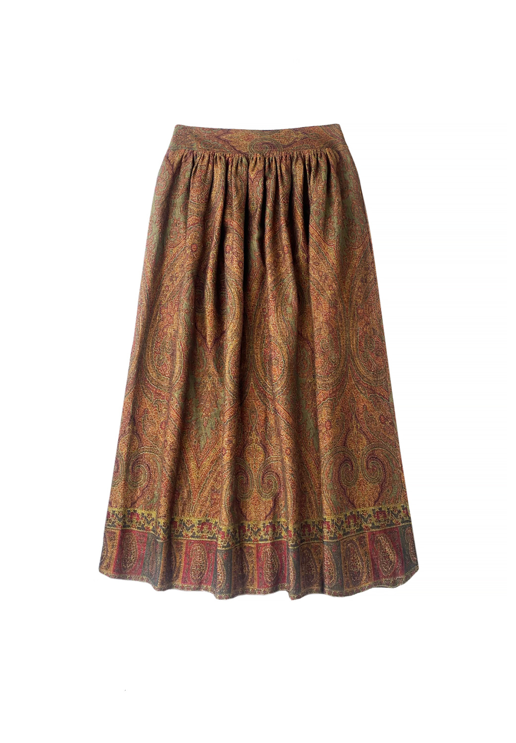 Коричневая юбка Etro с рисунком пейсли