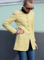 Салатовый твидовый жакет Chanel