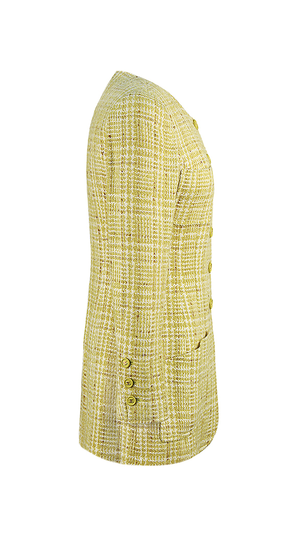 Салатовый твидовый жакет Chanel
