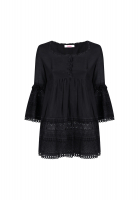 Черная блузка Blugirl Folies с перфорацией