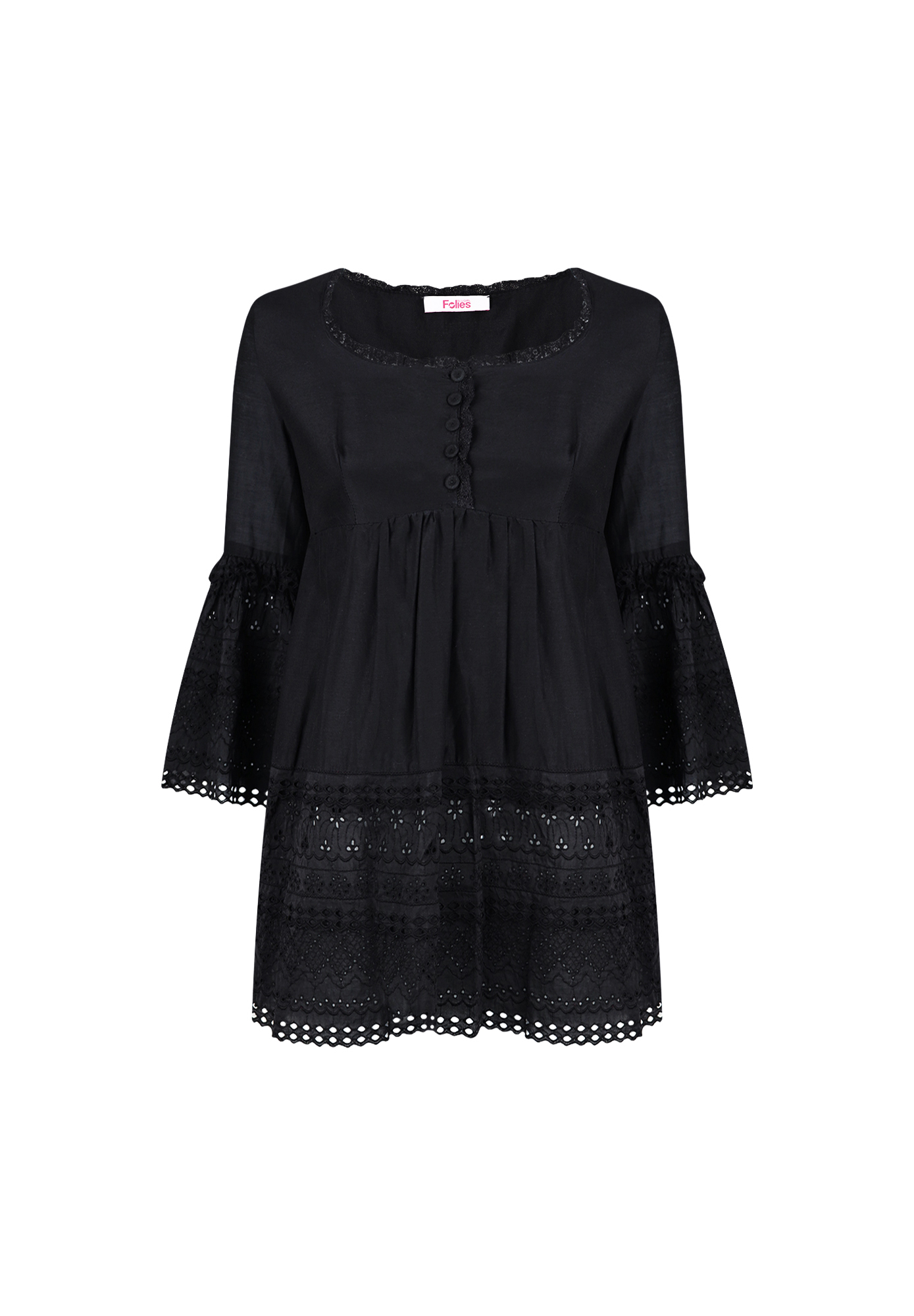 Черная блузка Blugirl Folies с перфорацией