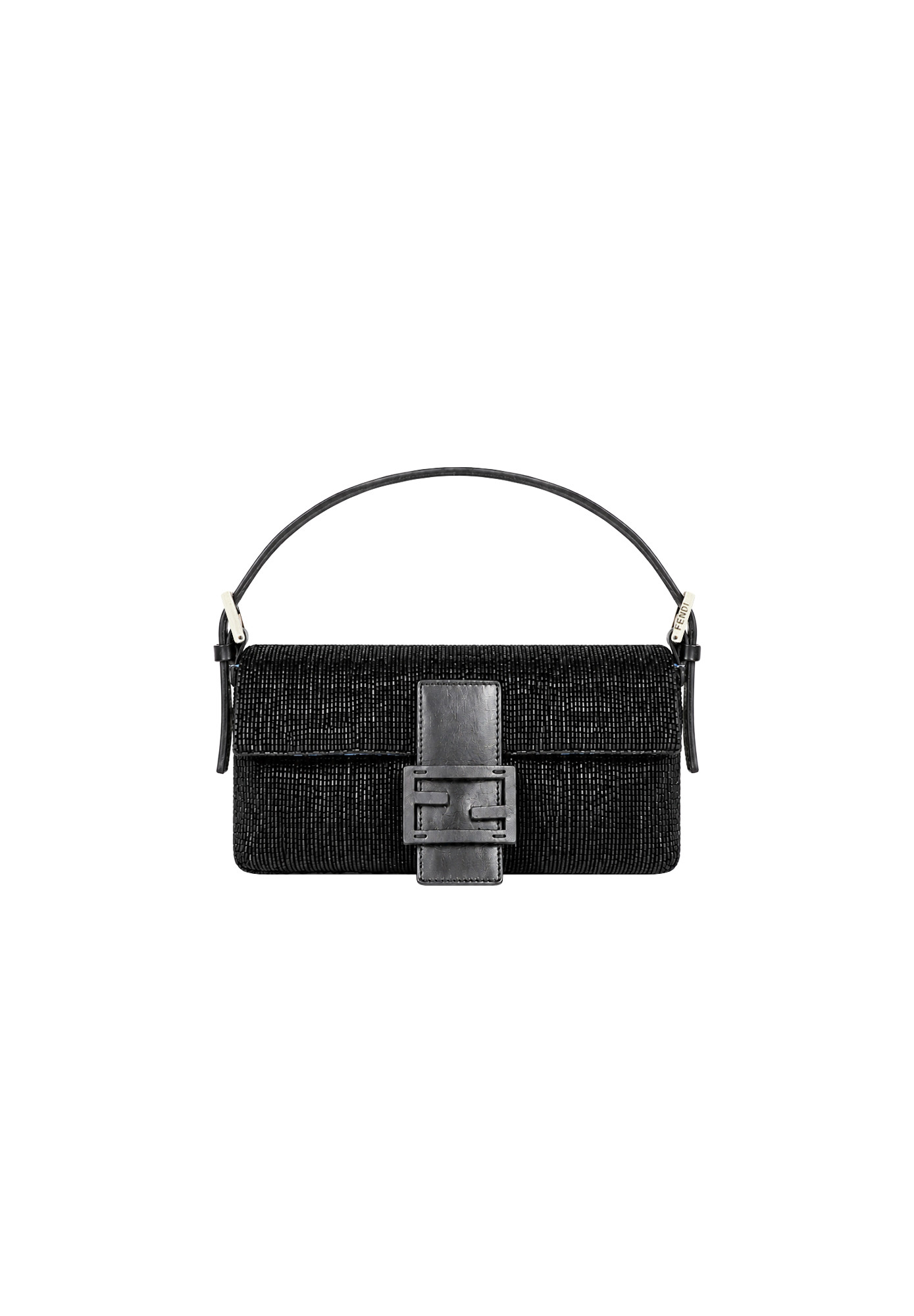 Черная сумка Fendi Baguette с бисером