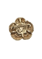 Брошь-камелия Chanel с кристаллами