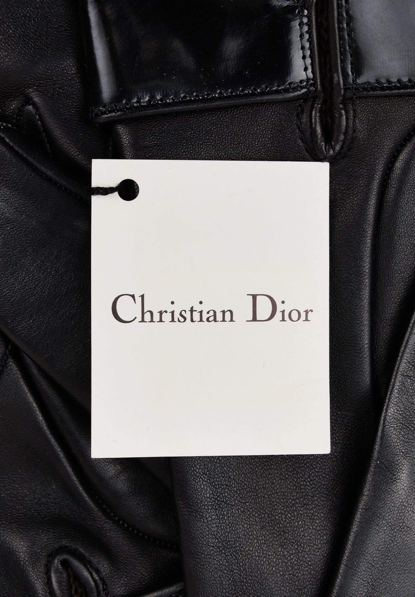 Кожаные перчатки Christian Dior с логотипом