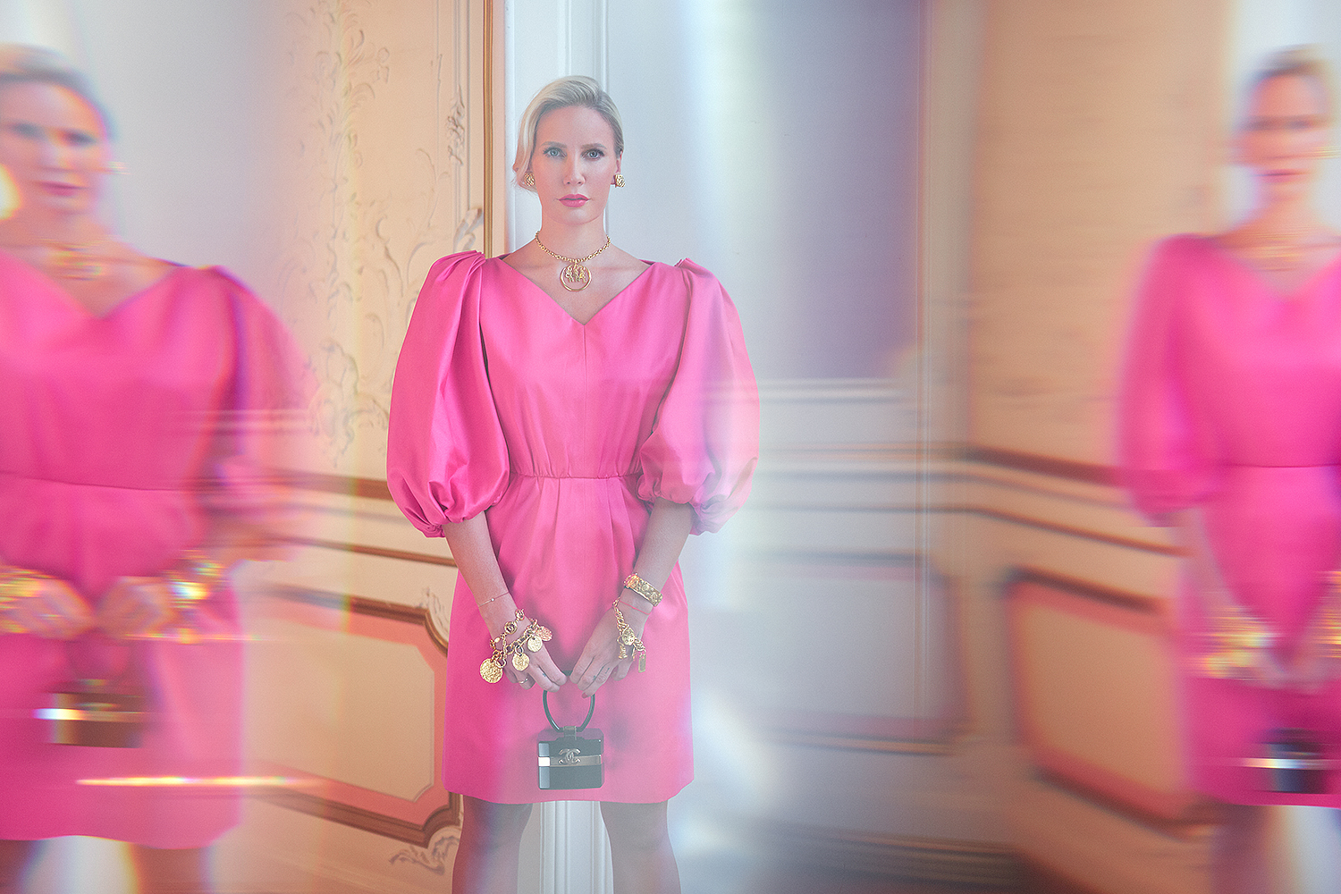 Розовое платье Yves Saint Laurent