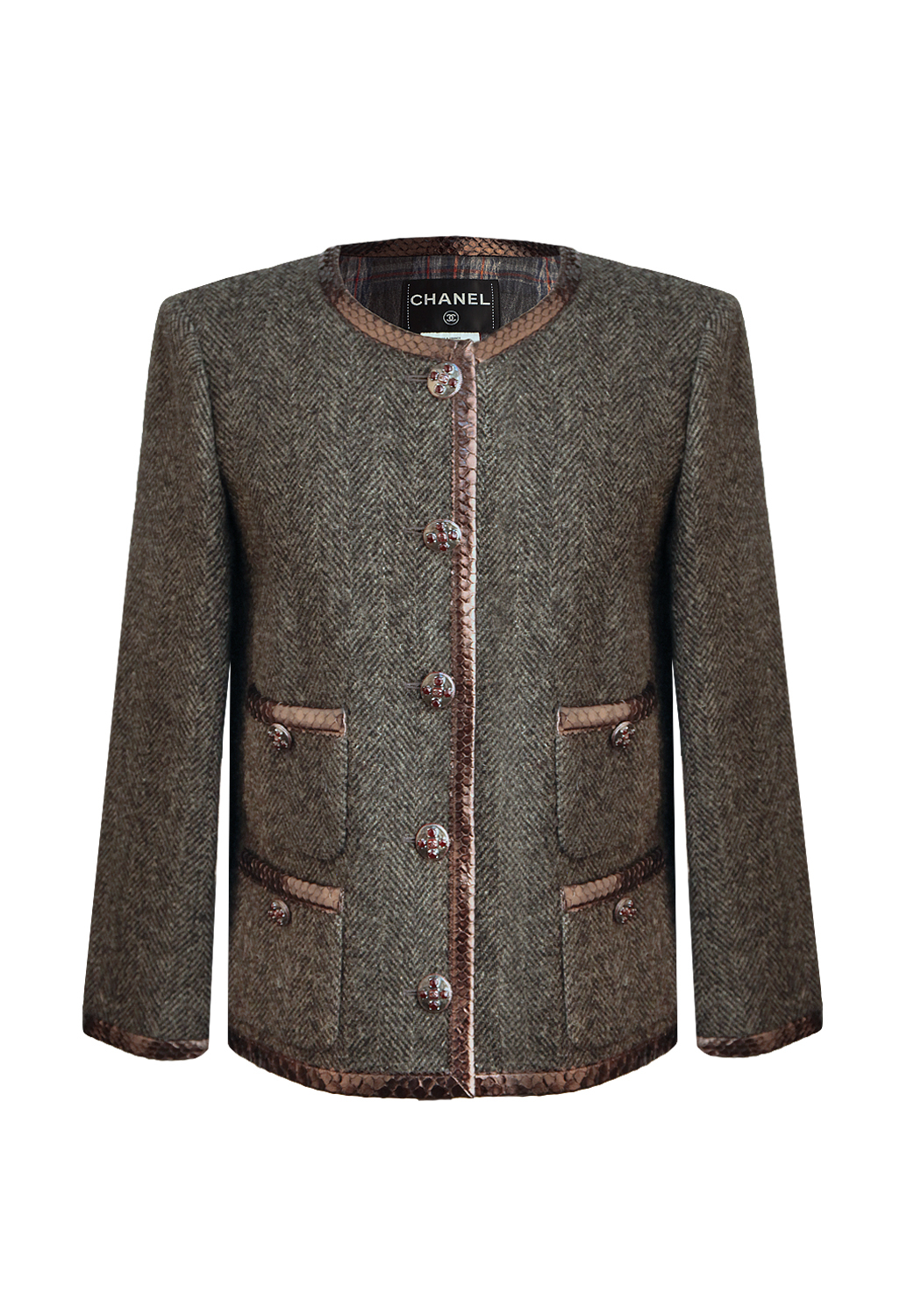 Шерстяной жакет Chanel c накладными карманами