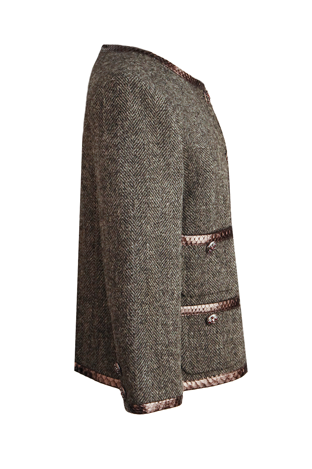 Шерстяной жакет Chanel c накладными карманами