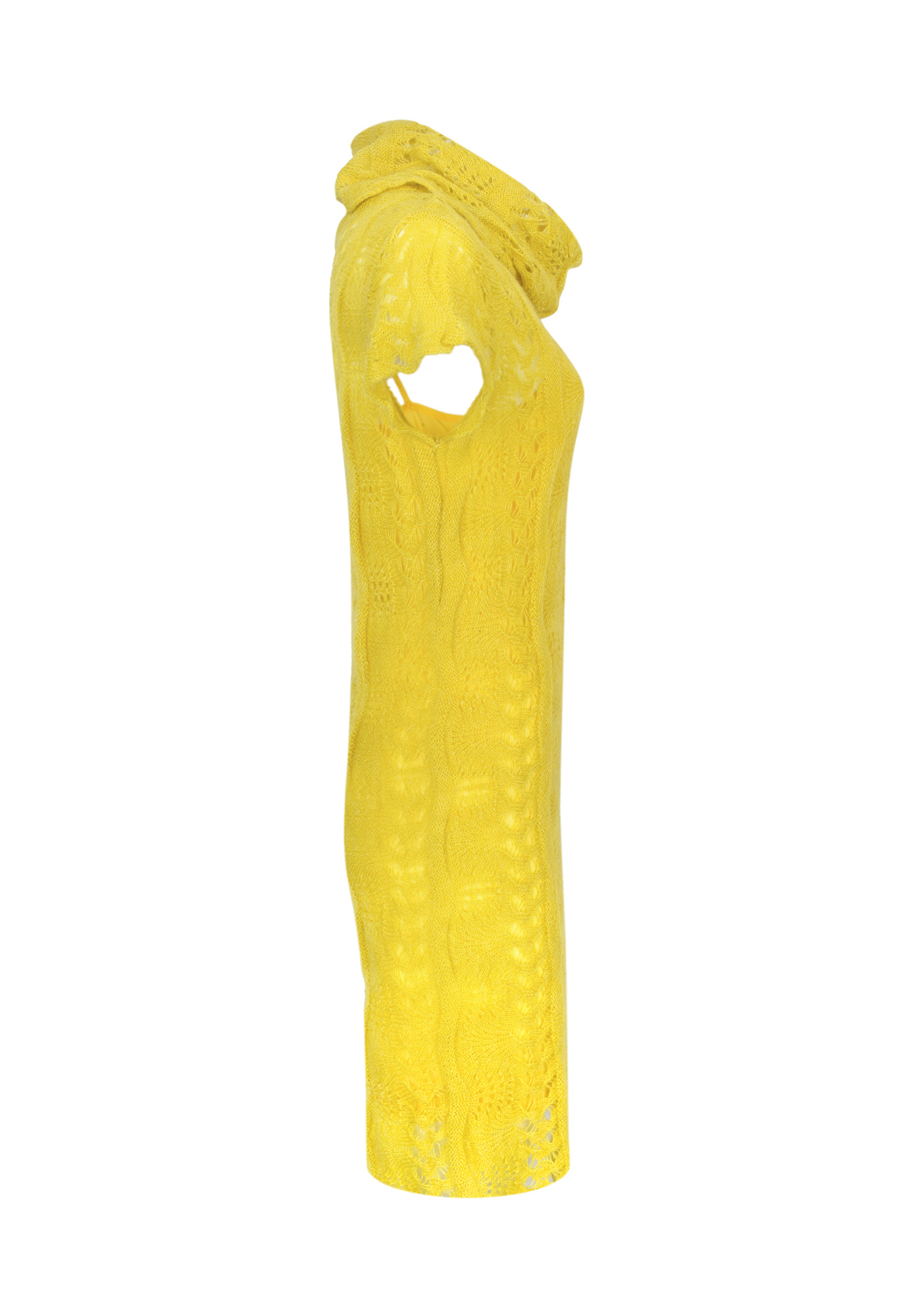 Жёлтое вязаное платье John Galliano