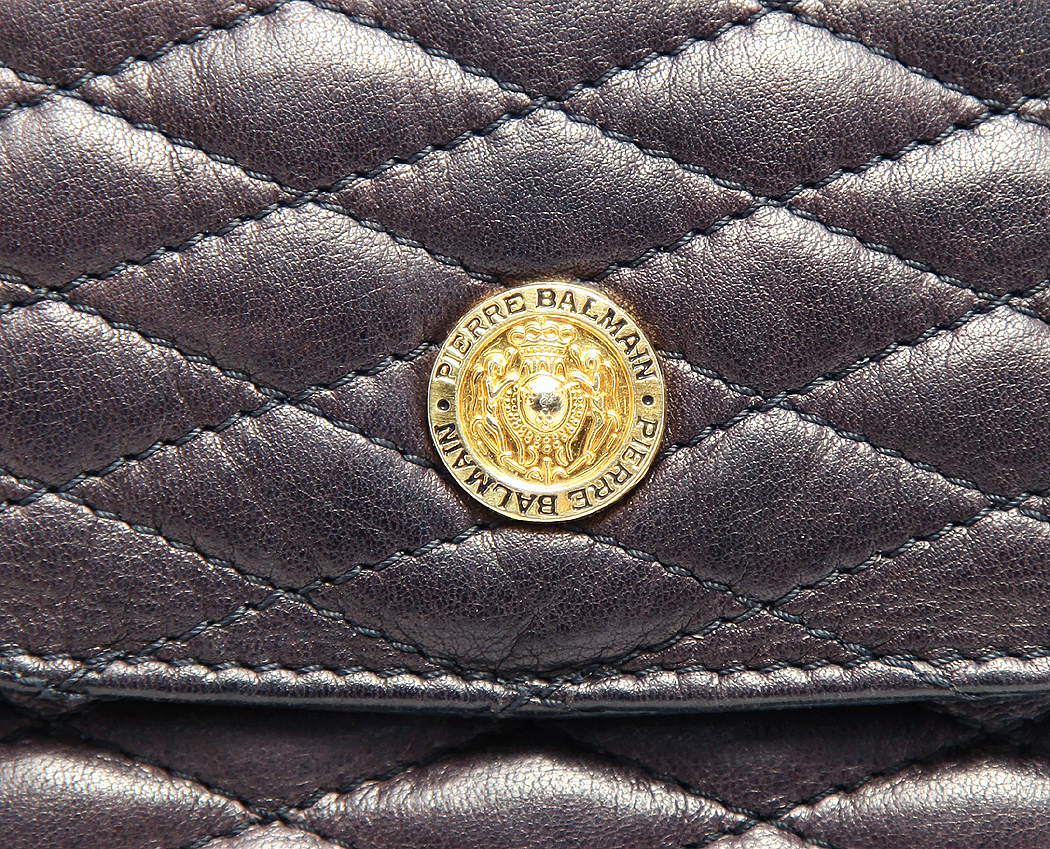 Темно-синяя кожаная сумка Pierre Balmain