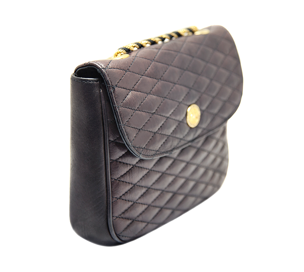 Темно-синяя кожаная сумка Pierre Balmain