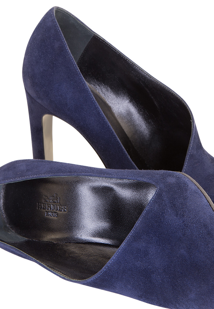 Замшевые туфли Hermès