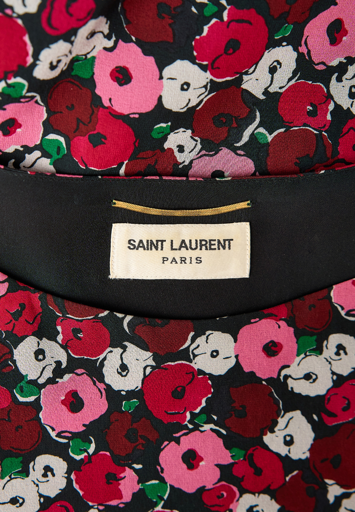 Шелковое платье Saint Laurent с цветочным принтом