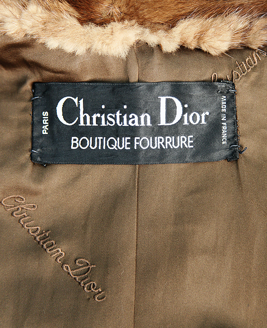 Мраморная норковая шуба Christian Dior