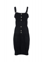 Черный сарафан Chanel с жемчужными пуговицами