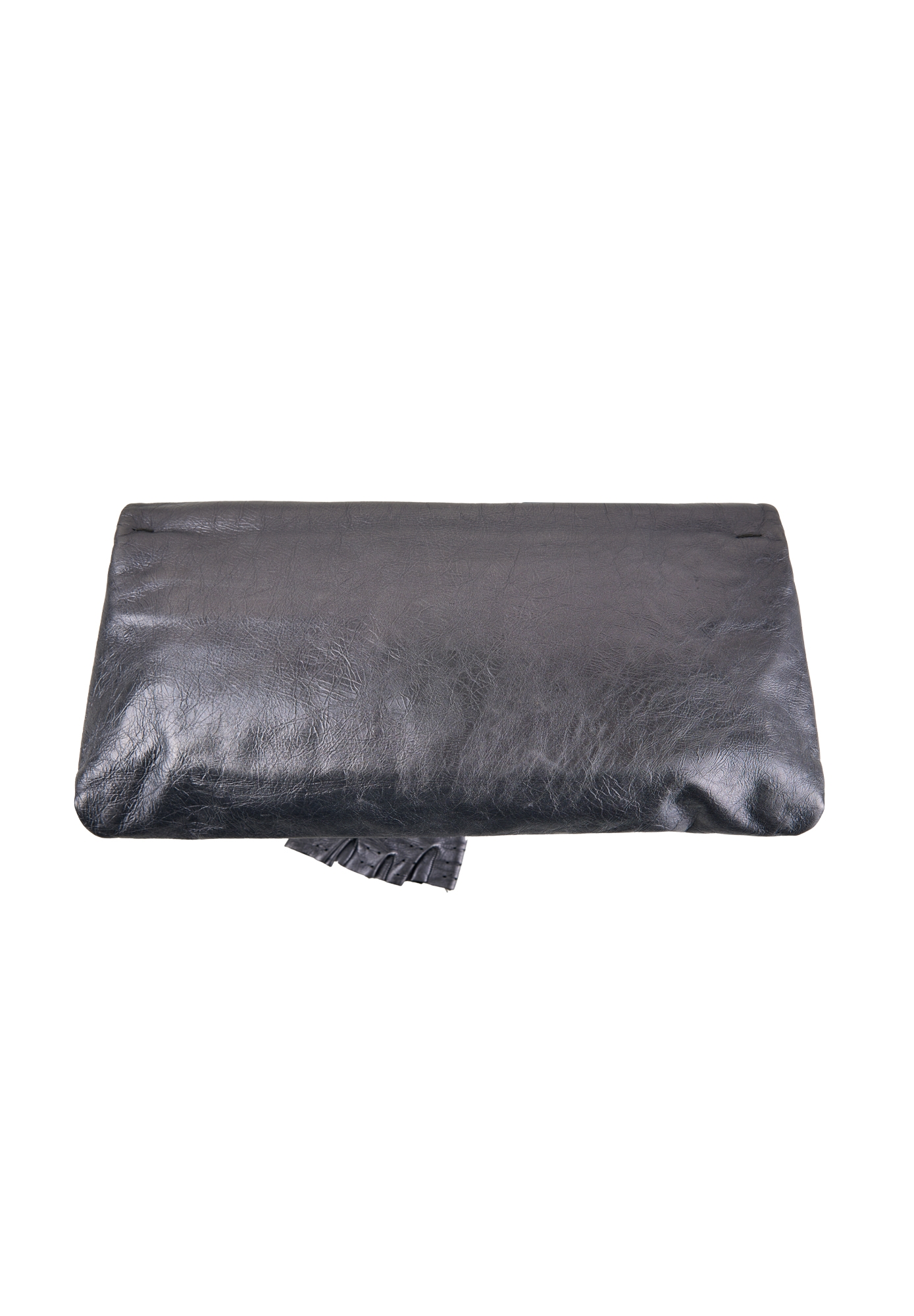 Серебристый клатч Alexander McQueen с перчаткой