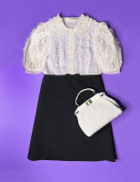 Чёрно-белое платье Miu Miu