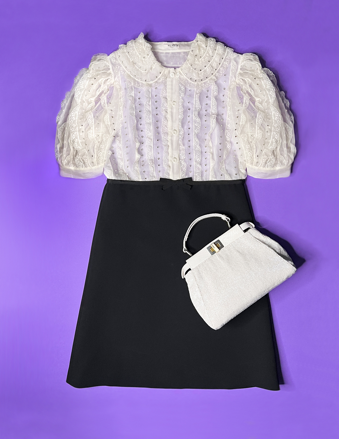 Чёрно-белое платье Miu Miu