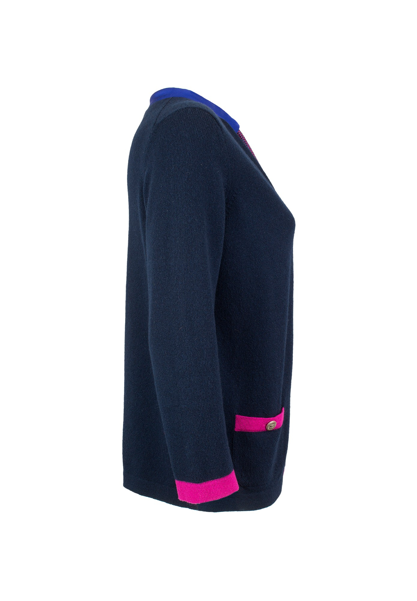 Синий кашемировый кардиган Chanel 