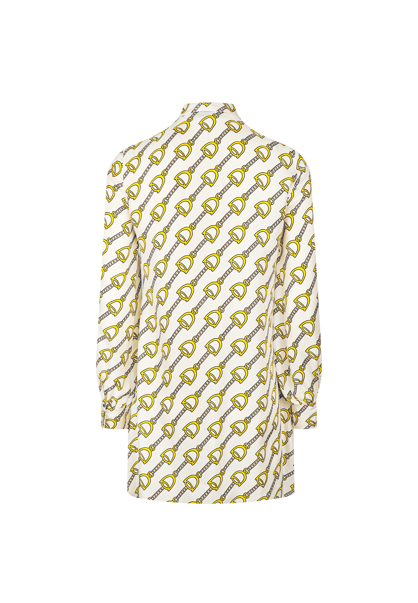 Шелковое платье-рубашка Gucci с принтом