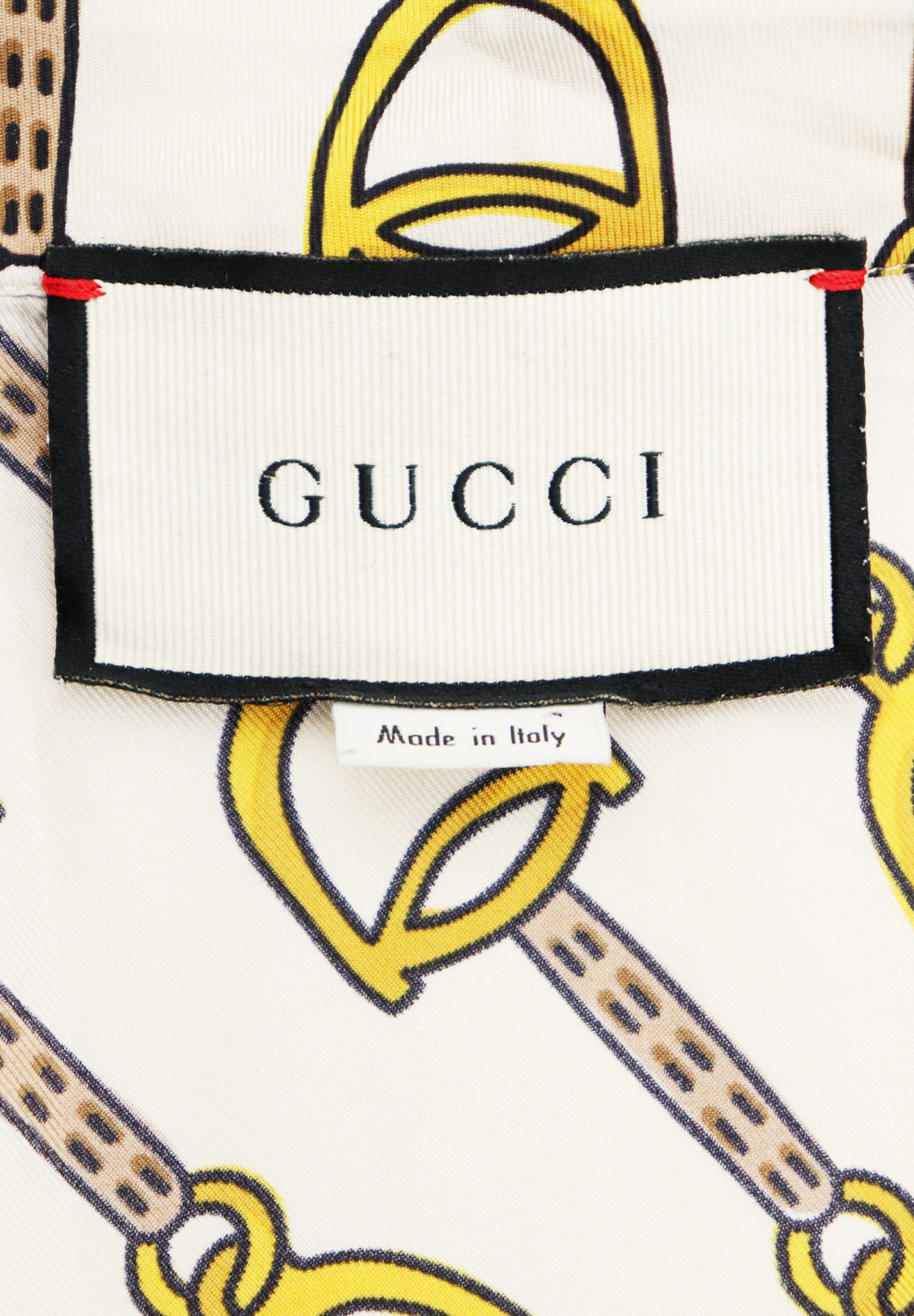 Шелковое платье-рубашка Gucci с принтом