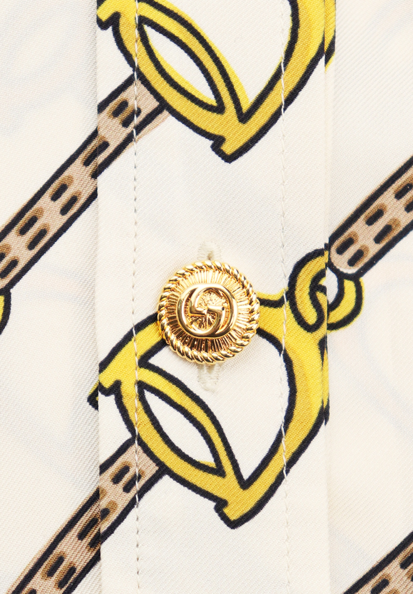 Шелковое платье-рубашка Gucci с принтом