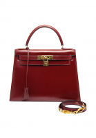 Сумка Hermès Kelly 28 Burgundy в коже Box