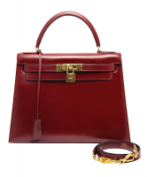 Сумка Hermès Kelly 28 Burgundy в коже Box
