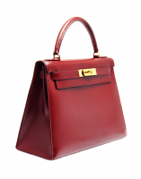 Сумка Hermès Kelly 28 Burgundy в коже Box