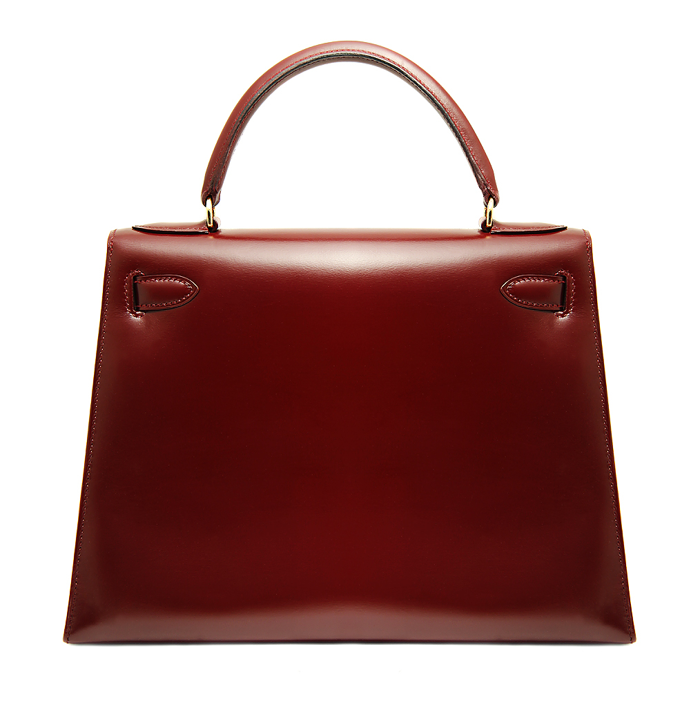 Сумка Hermès Kelly 28 Burgundy в коже Box
