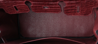 Бордовая крокодиловая сумка Hermès Birkin 35