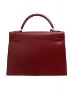 Сумка Hermès Kelly 32 в коже Box цвета Burgundy