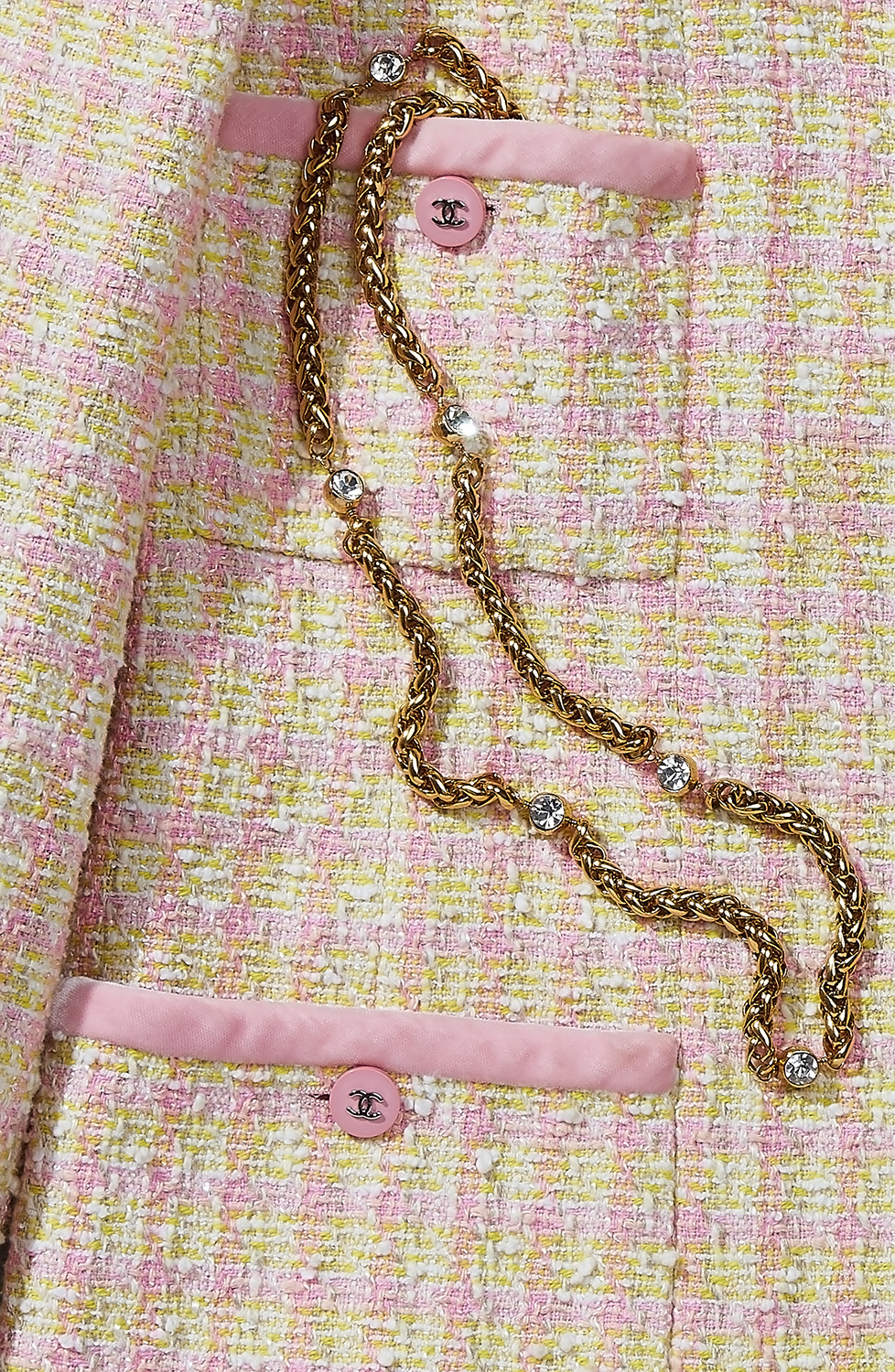 Колье-цепь Chanel с кристаллами