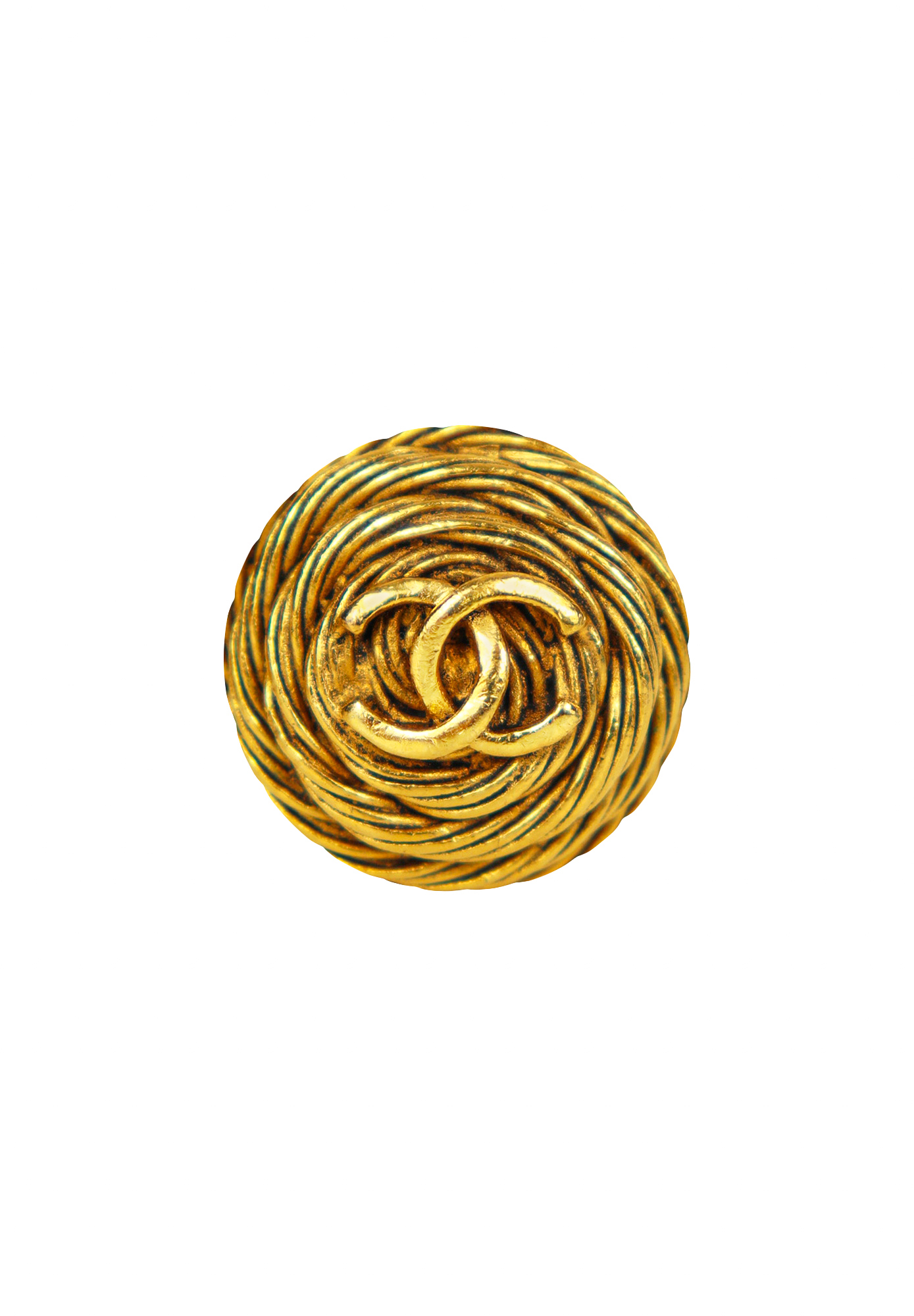 Витые клипсы Chanel с логотипом