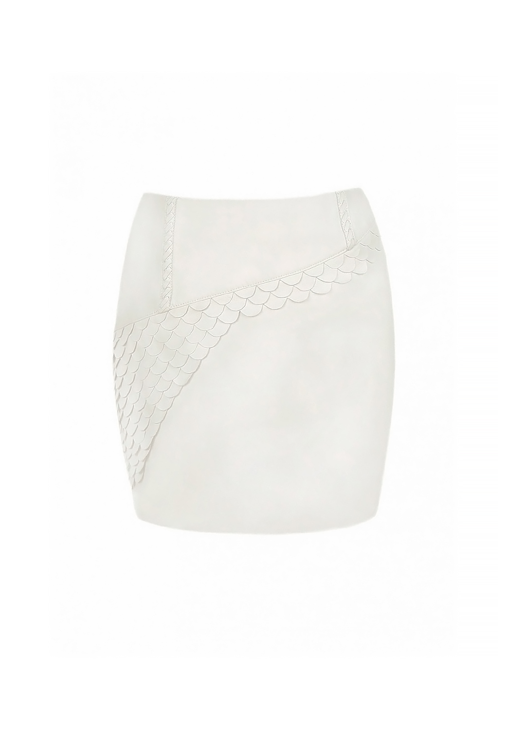 Комбинированная юбка Mugler с кожаной чешуей